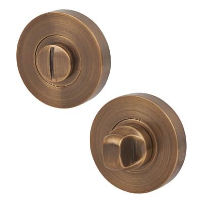 Bathroom Turn & Release - 52mm Diameter - Antique Brass