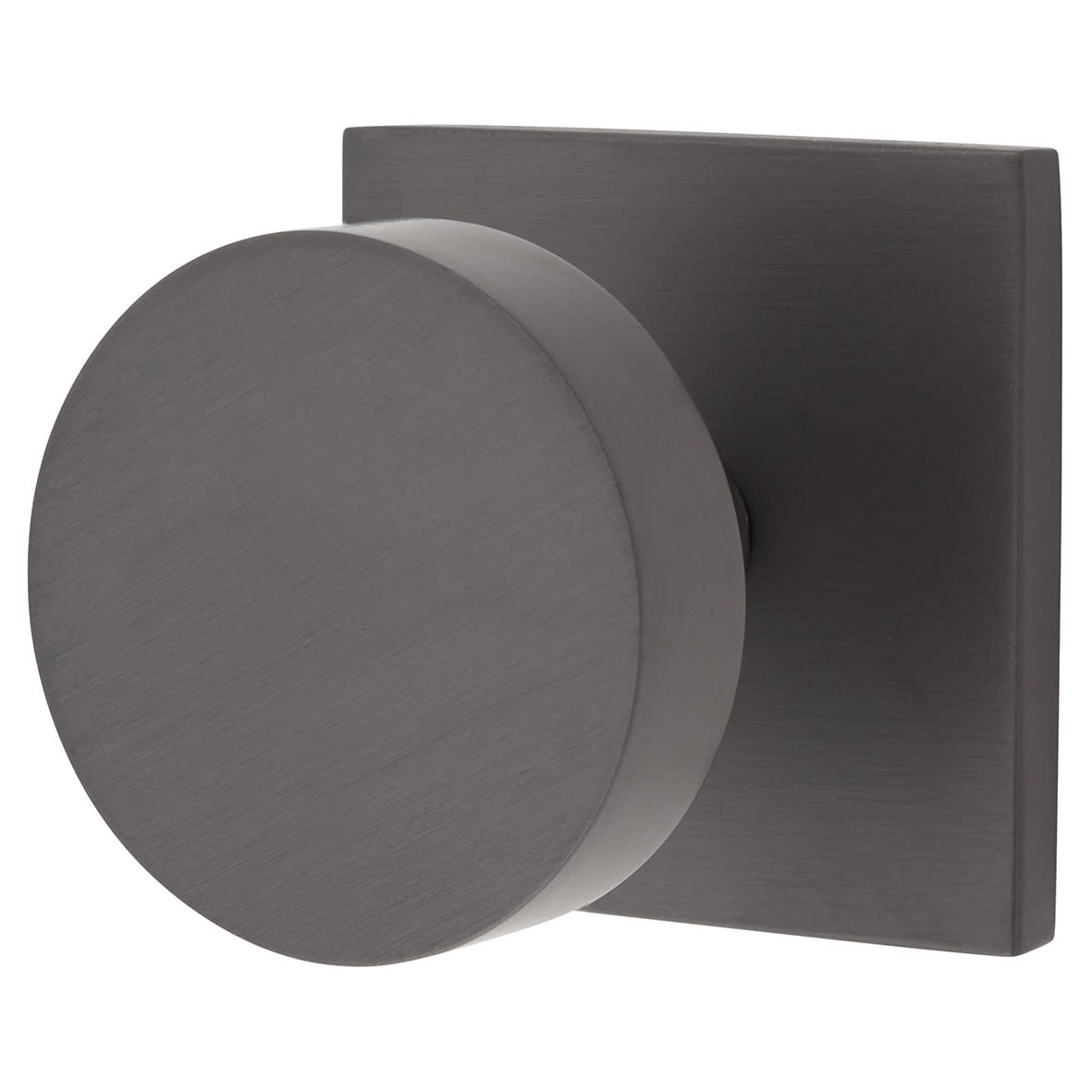 Marcus Disc Cabinet Knob on Square Backplate - 32mm Diameter - Matt Bronze