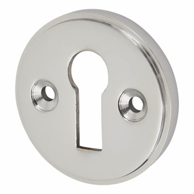 Escutcheon - 40mm Diameter - Keyhole - Polished Chrome
