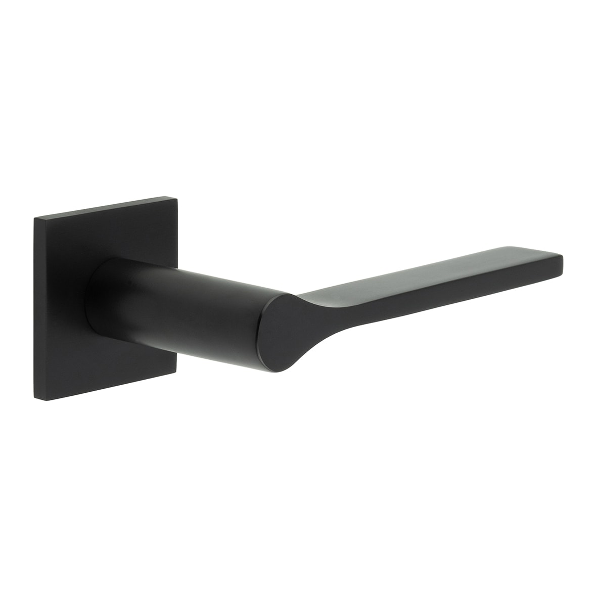 Black Sprung Fire Rated Door Handles on Square rose - CR-105 Range