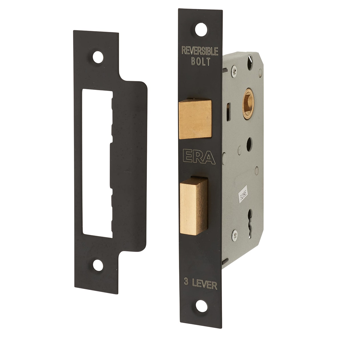 3 Lever Sashlock - 64mm Case - 44mm Backset - Matt Black