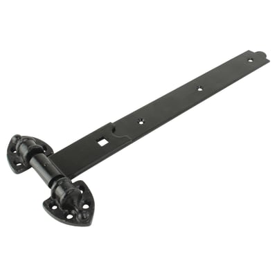 Heavy Duty Reversible Hook & Band Gate Hinge - 600 x 56mm - Black Galvanised - Pair