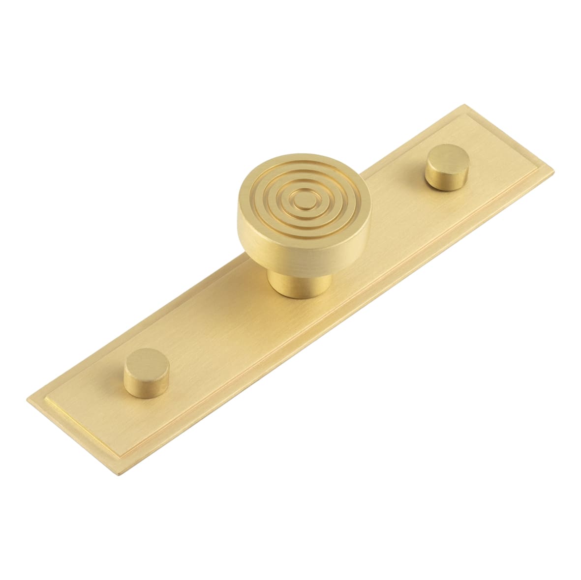 Murray Round Cabinet Knob on Stepped Backplate - 30mm Diameter - Satin Brass