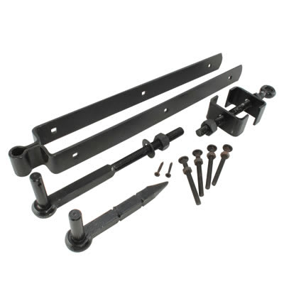 Heavy Duty Adjustable Field Gate Hinge Set - 600 x 75mm - Black Galvanised