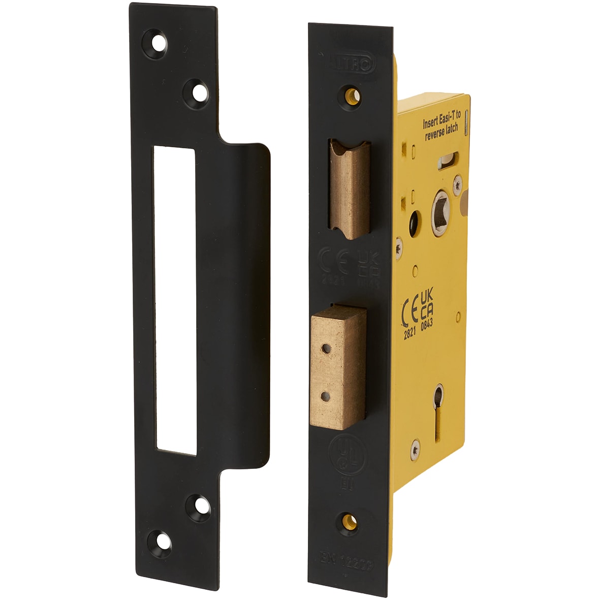 Architectural Bolt Through 5 Lever Sashlock - 65mm Case - 44mm Backset - Square - Matt Black