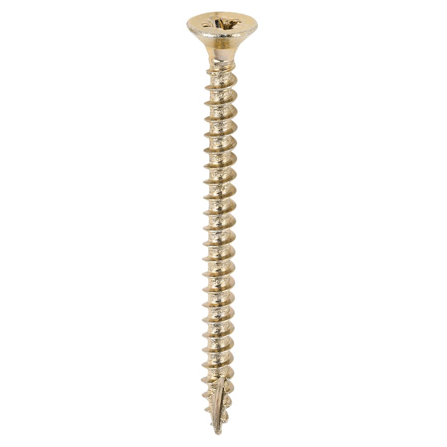 Classic Pozi Countersunk Wood Screws - 4.0 x 50mm - Yellow Zinc - Pack of 200