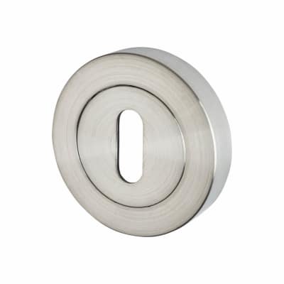 Escutcheon - 52mm Diameter - Keyhole - Satin Chrome