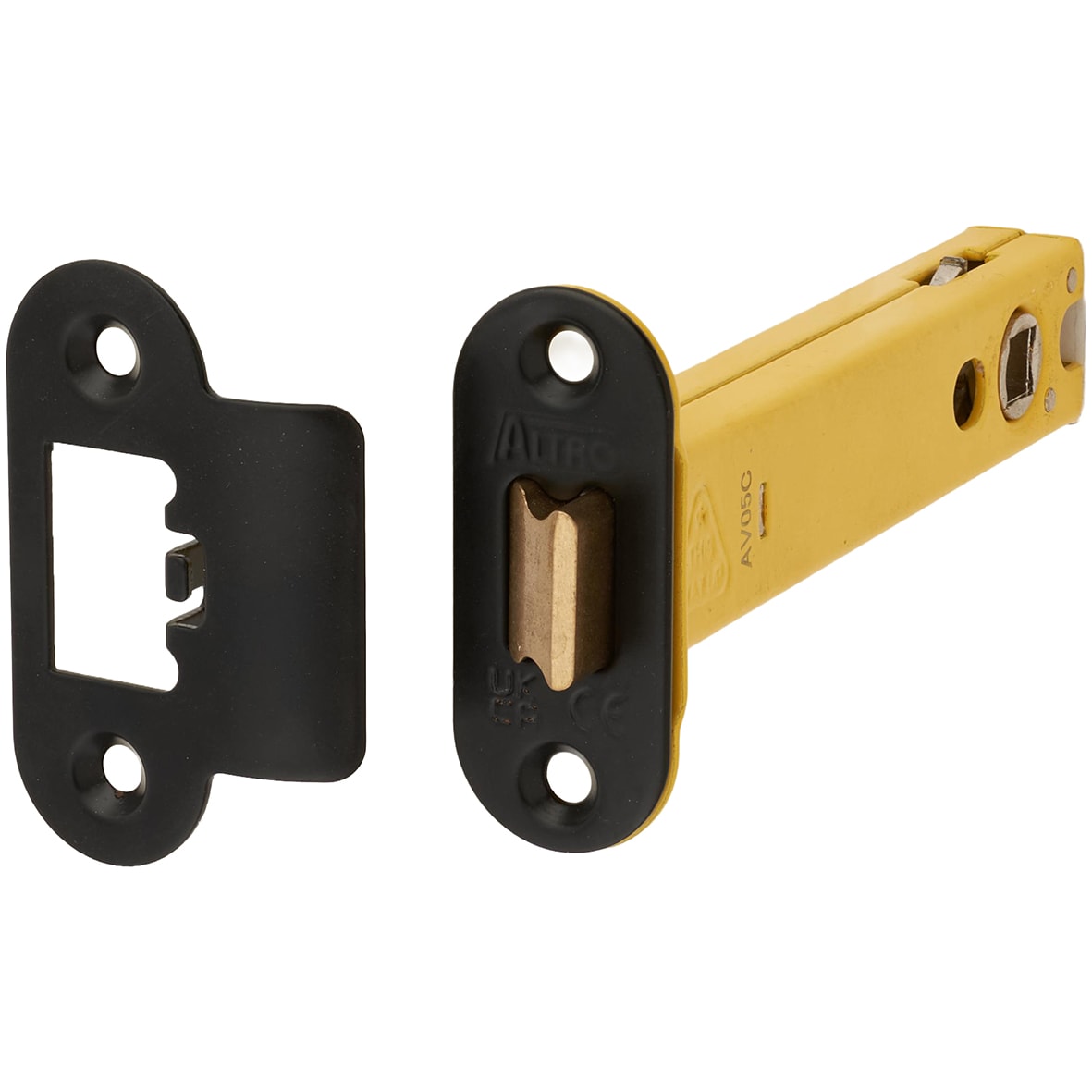 Heavy Duty Bolt Through Tubular Latch - 128mm Case - 107mm Backset - Radius - Matt Black