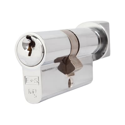 5 Pin 60mm Euro Thumbturn Cylinder - 30mm Turn + 30mm - Polished Chrome - Keyed Alike