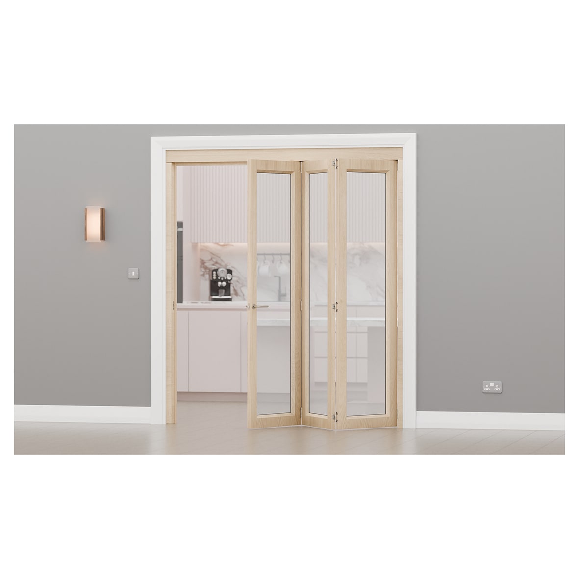 Interfold 35F Bi-Folding Door Kit - 2 x 2500mm Tracks - 6 Door - Satin Stainless Steel