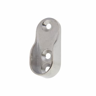 30 x 15mm Oval Tube Hanging Rail End Socket - Polished Chrome - Pack of 10