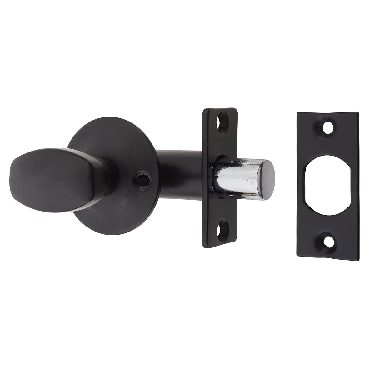 British Pattern Door Rack Bolt & Oval Turn - Smooth Black 273963P