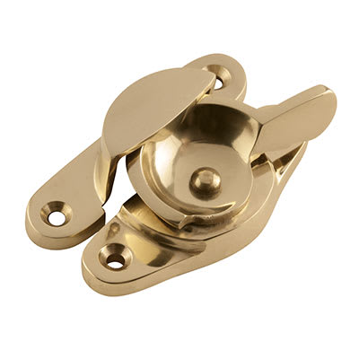 14mm Narrow Keep Fitch Sash Window Fastener - 65 x 14mm - Polished Brass
