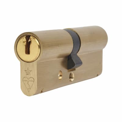 1 Star 6 Pin Kitemarked 85mm Euro Double Cylinder - 40 + 45mm - Polished Brass - Keyed to Differ