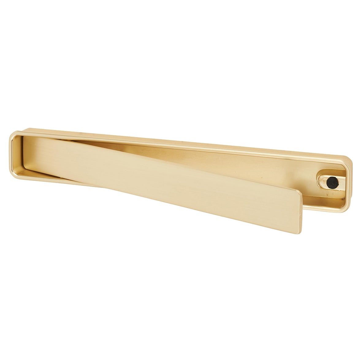 Frome Rectangular Flush Cabinet Pull Handle - 164 x 24mm - Satin Brass