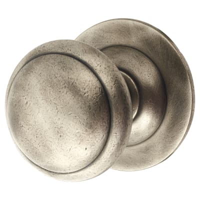 Antique Pewter Round Centre Door Knob - 85mm Rose Diameter 216373P