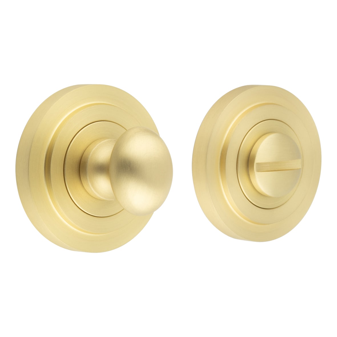 Inner 1 Turn & Release with Stepped Rose - 47mm Diameter - Satin Brass