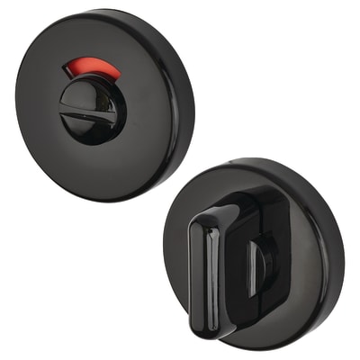 Nylon Bathroom Turn & Release with Indicator - 52mm Diameter - Ebony Black