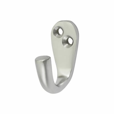 Solid Brass Single Coat Hook - 43 x 17mm - Satin Chrome