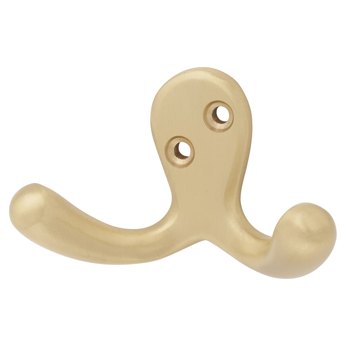 Victorian Double Coat Hook - 30 x 24mm - Satin Brass