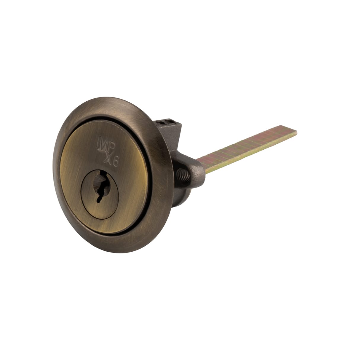 1 Star 6 Pin Replacement Rim Cylinder - Antique Brass - Keyed to Differ