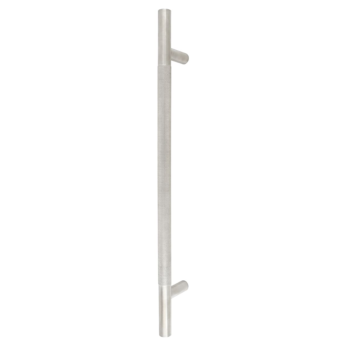 Satin Stainless Steel 23mm Knurled T-Bar Door Pull Handle - Bolt Fix - 450mm Centres