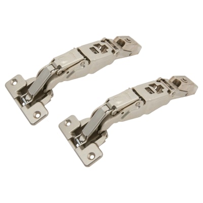 CLIP Top Zero Protrusion Soft Close Cabinet Hinge - 125° - Sprung - Overlay - Zinc Plated -Pair