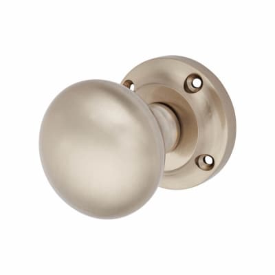 Victorian Mortice Door Knob - 57mm Rose Diameter - Satin Nickel