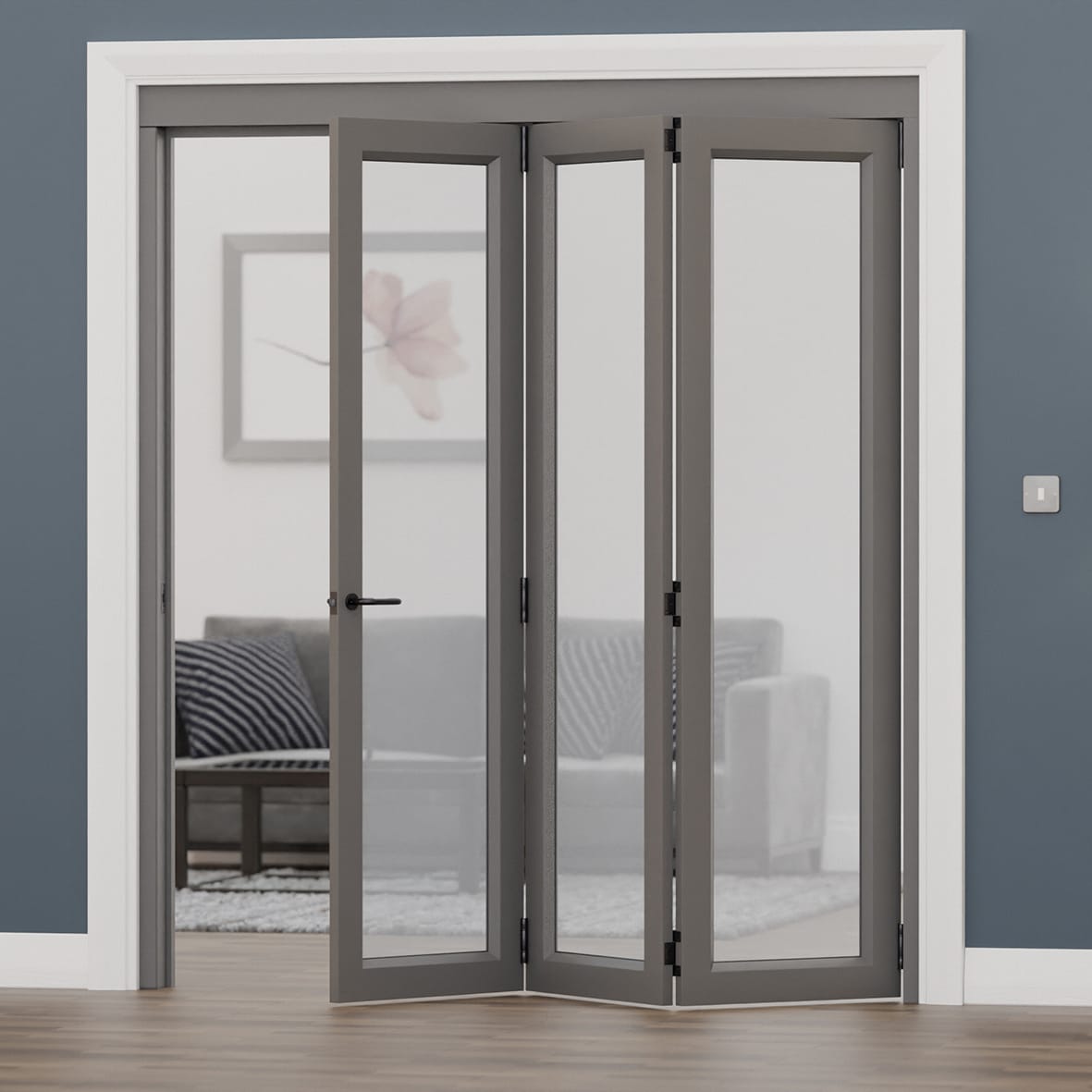 Interfold 50F Bi-Folding Door Kit - 4 Door - Polished Brass