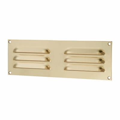 Hooded Louvre Vent - 229 x 76mm - 2470mm² Free Air Flow - Polished Brass
