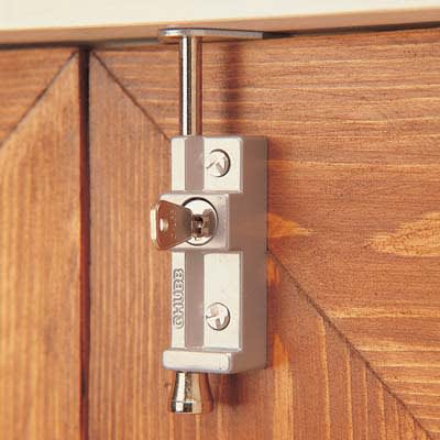 8K116 Multi Purpose Locking Bolt - White - Pack of 1 with 2 Keys