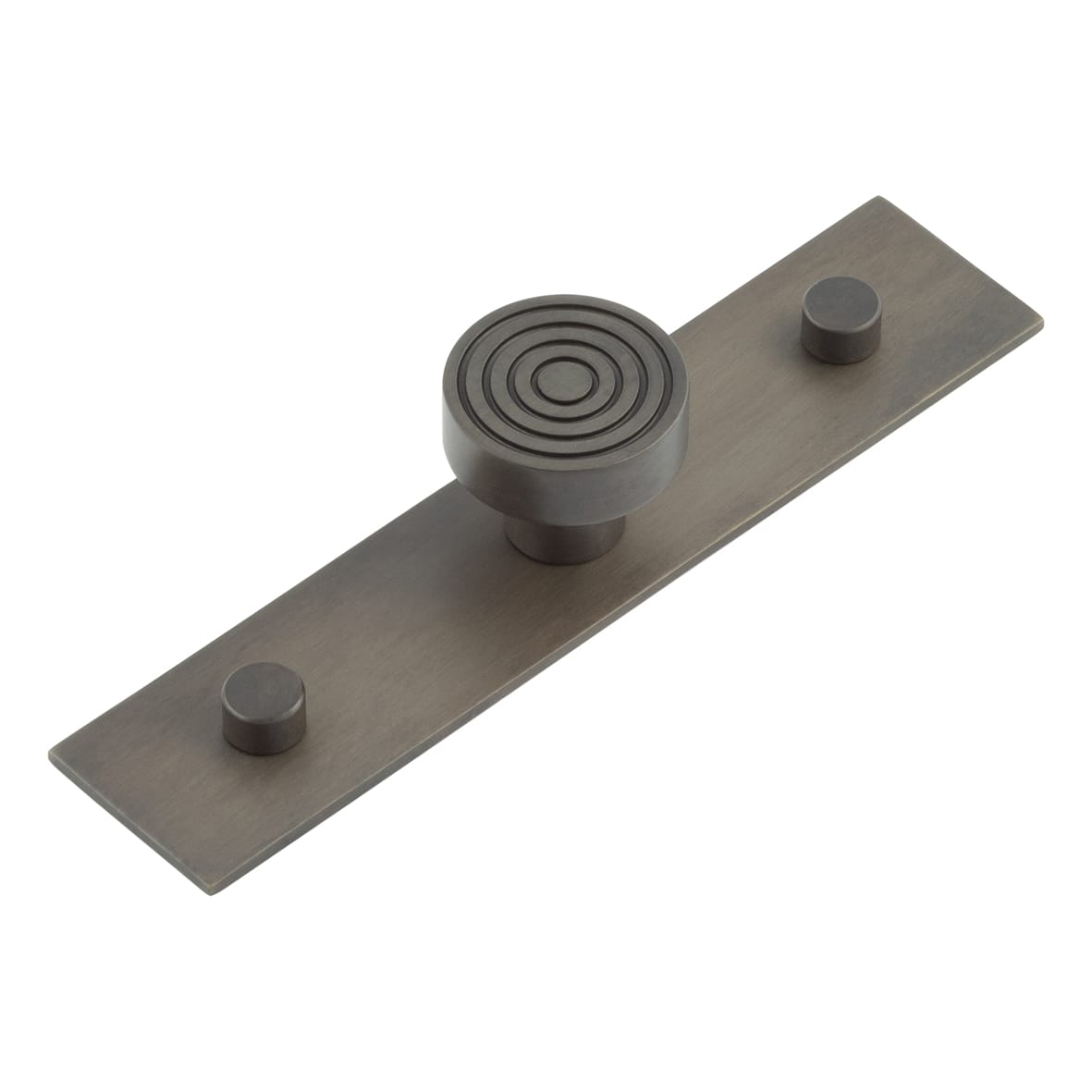 Murray Round Cabinet Knob on Plain Backplate - 30mm Diameter - Dark Bronze