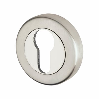 Sorrento Escutcheon - 53mm Diameter - Euro - Satin/Polished Chrome