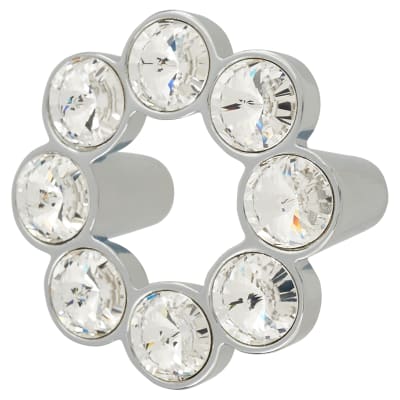 Venice Circular Crystal Cabinet Knob - 50mm Diameter - Polished Chrome