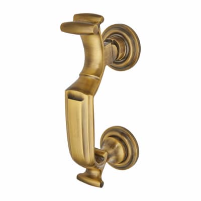 Marcus Doctor Door Knocker - Antique Brass - 192 x 43mm