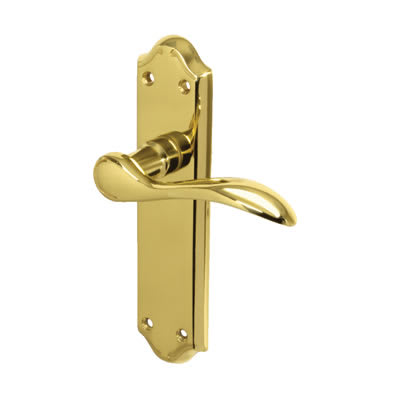 Polished Brass Scroll Latch Door Handles - Madrid Range - 180 x 45mm