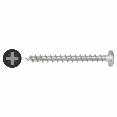 Pozi Pan Head Wood Screws - 5.0 x 40mm - WIROX Zinc Plated - Pack of 500