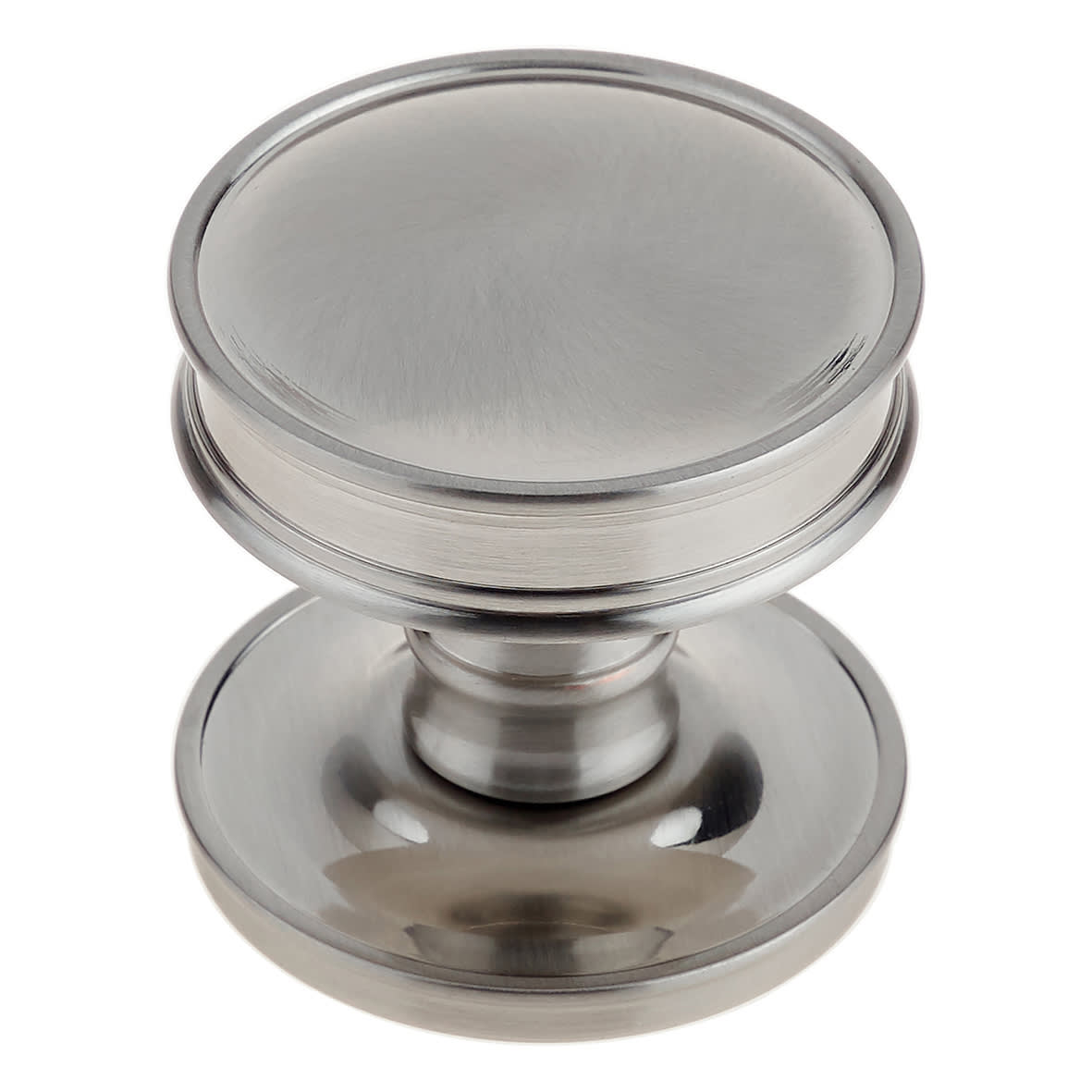 Satin Nickel Ringed Mortice Door Knob - 65mm Rose Diameter - Berkeley Range