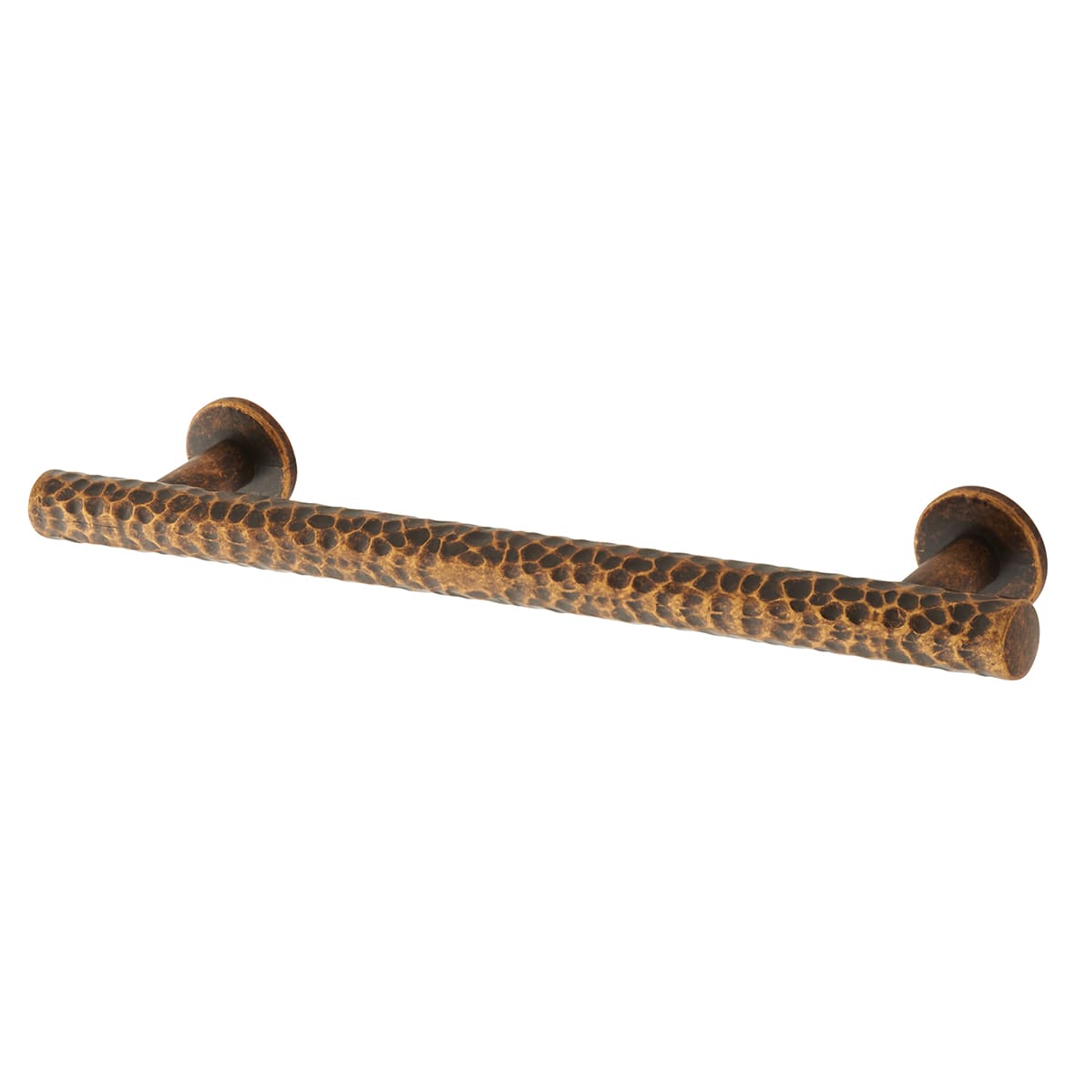 Kendal 10.5mm Hammered T-Bar Cabinet Pull Handle - 128mm Centres - Antique Brass
