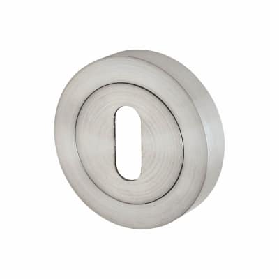 Escutcheon - 50mm Diameter - Keyhole - Satin Chrome