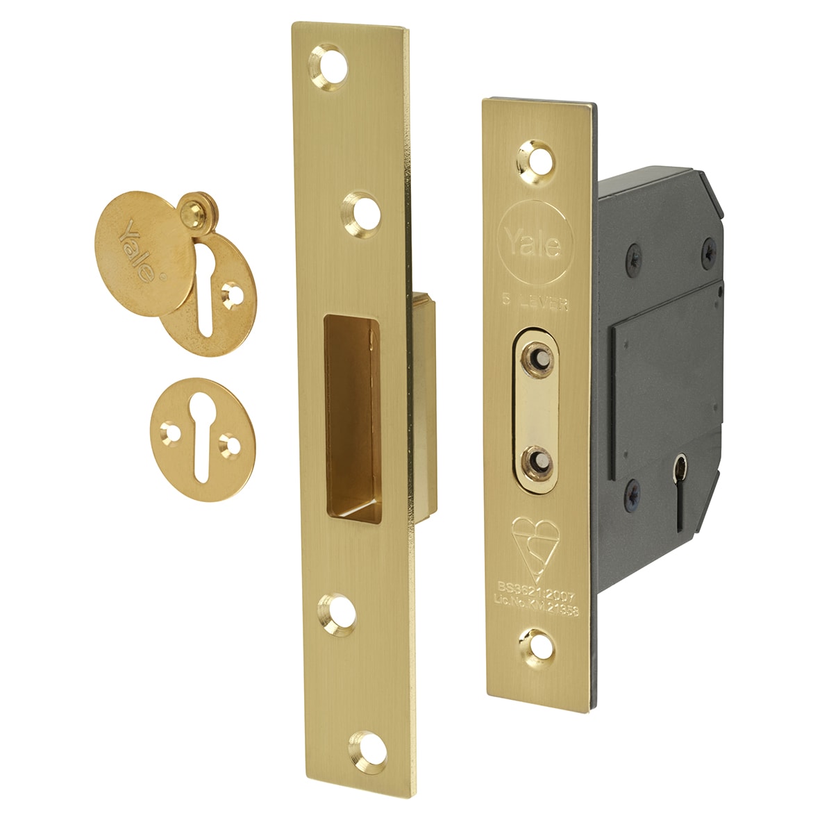 M562:2007 5 Lever Deadlock - 76mm Case - 57mm Backset - Polished Brass