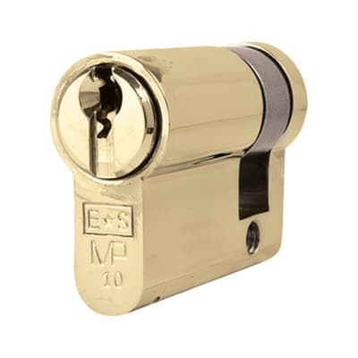 10 Pin 42mm Euro Single Cylinder - 32 + 10mm - Polished Brass - Master Keyed