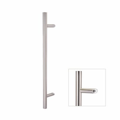 Satin Stainless Steel 25mm Guardsman Cranked T-Bar Door Pull Handle - Bolt Fix - 1000mm c/c