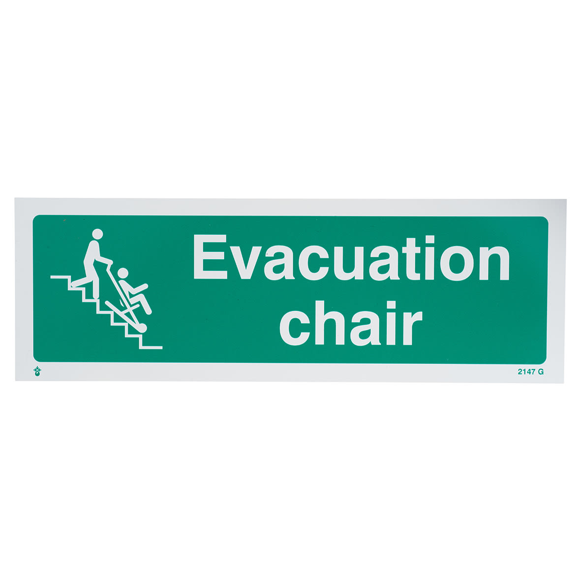 Evacuation Chair Sign - 200 x 100mm - Rigid Plastic