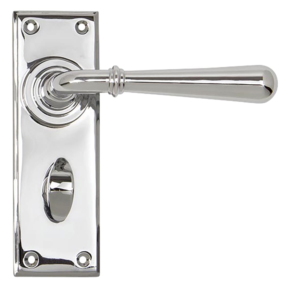 Polished Chrome Bathroom Door Handles - Newbury Range - 152 x 50mm