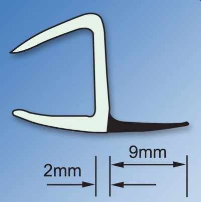 Clear PVC Shower Seal - H Jamb Soft Seal - Suits 10mm Glass