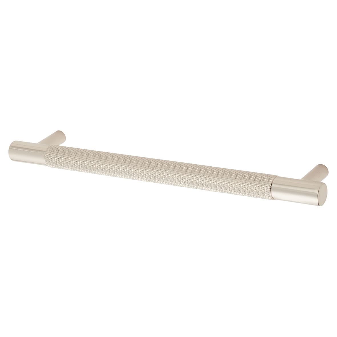 Brunel 13mm Knurled T-Bar Cabinet Pull Handle - 160mm Centres - Polished Nickel
