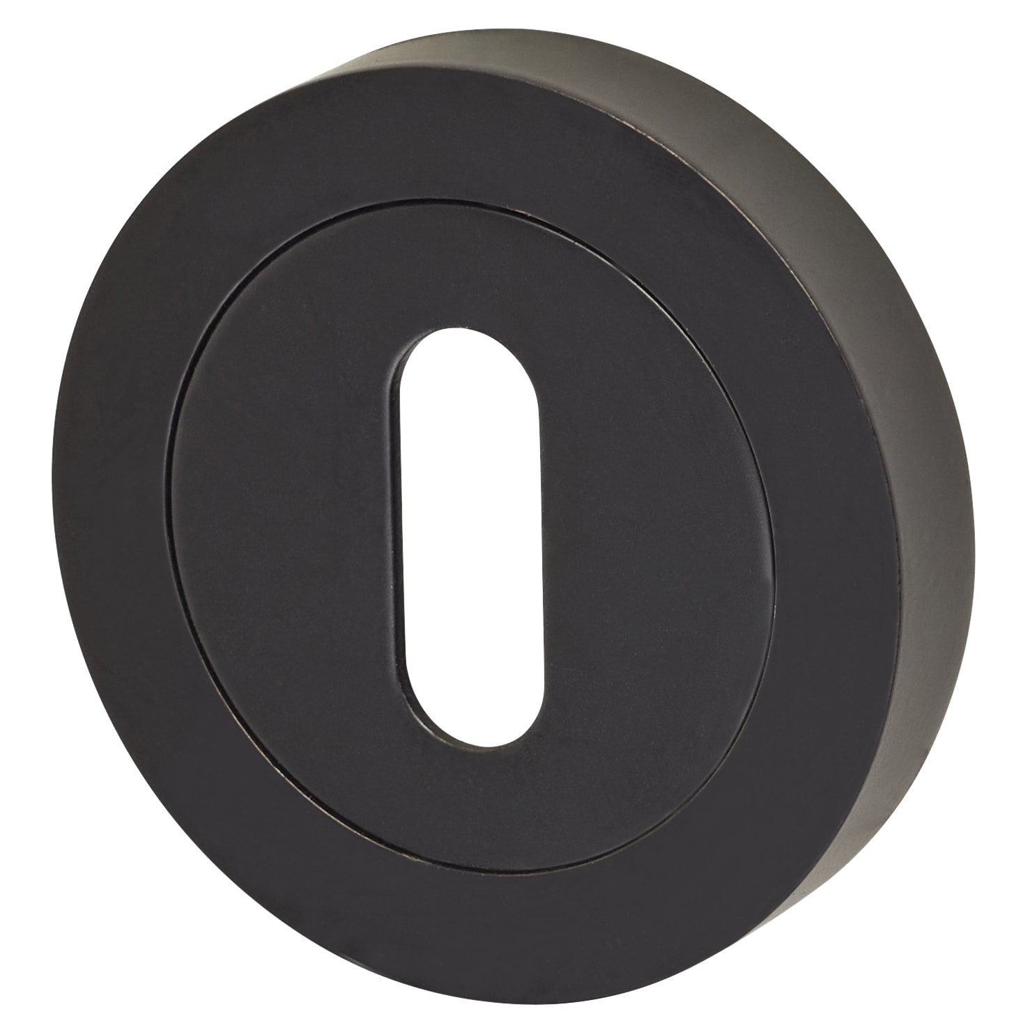 Escutcheon - 52mm Diameter - Keyhole - Matt Black
