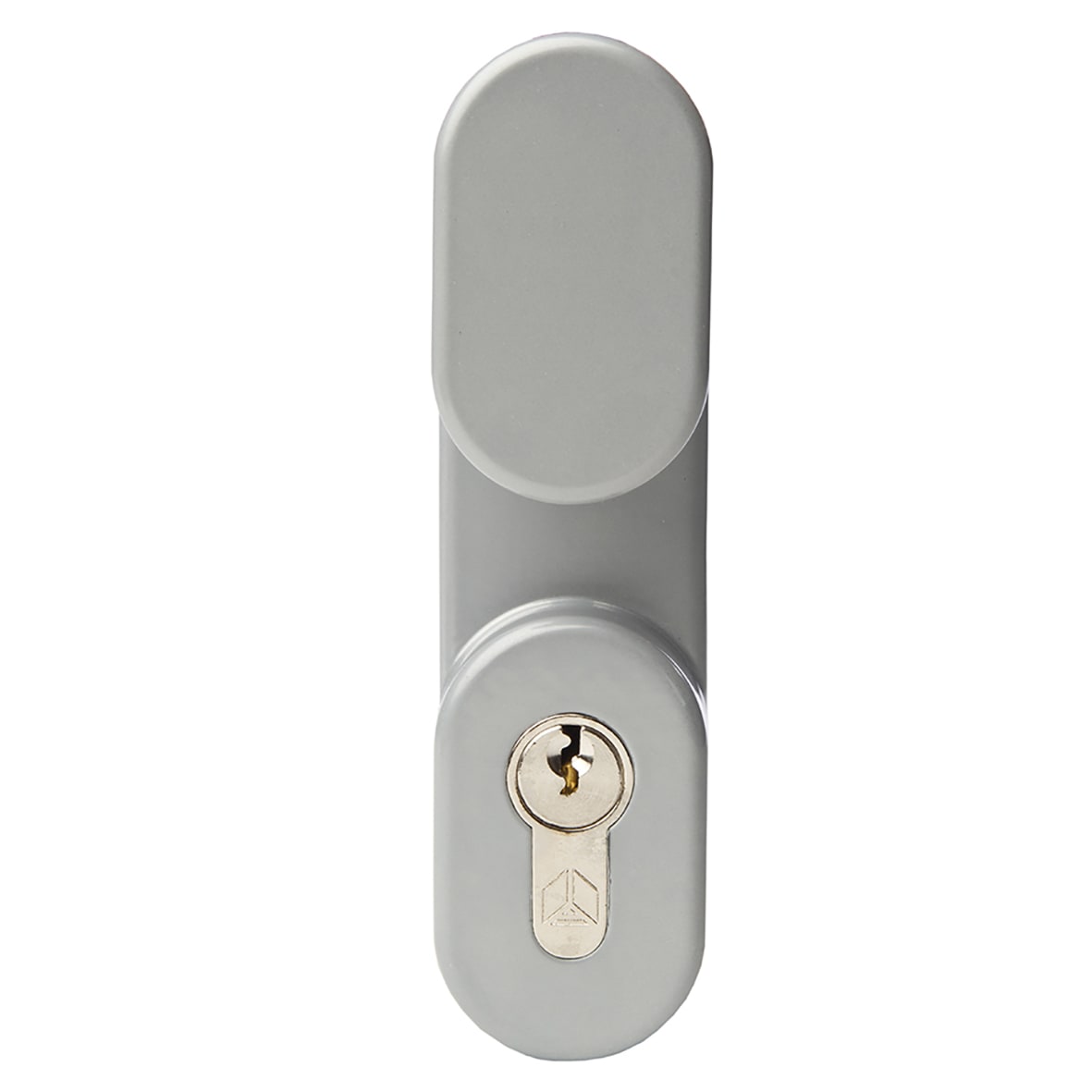 Outside Access Device With Cylinder - Oval Knob - Silver