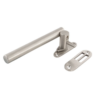 Round Bar Locking Night Vent Casement Window Fastener - LH - Satin Stainless Steel